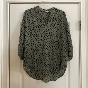 Green & Black Blouse